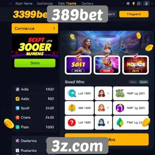 Interface do usuário no 389bet